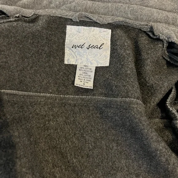 gray hooded button up jacket - Picture 3 of 3